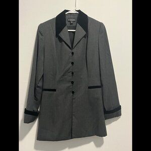 J Peterman Made in USA Vintage Wool Equestrian Riding Jacket With Velvet Trim